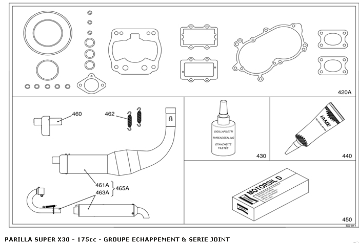 parilla x30 super échappement renneskart