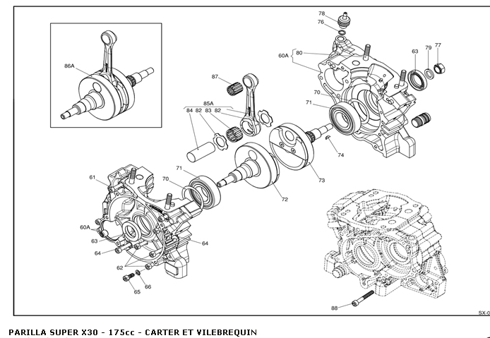 parilla x30 super vilebrequin bielle renneskart