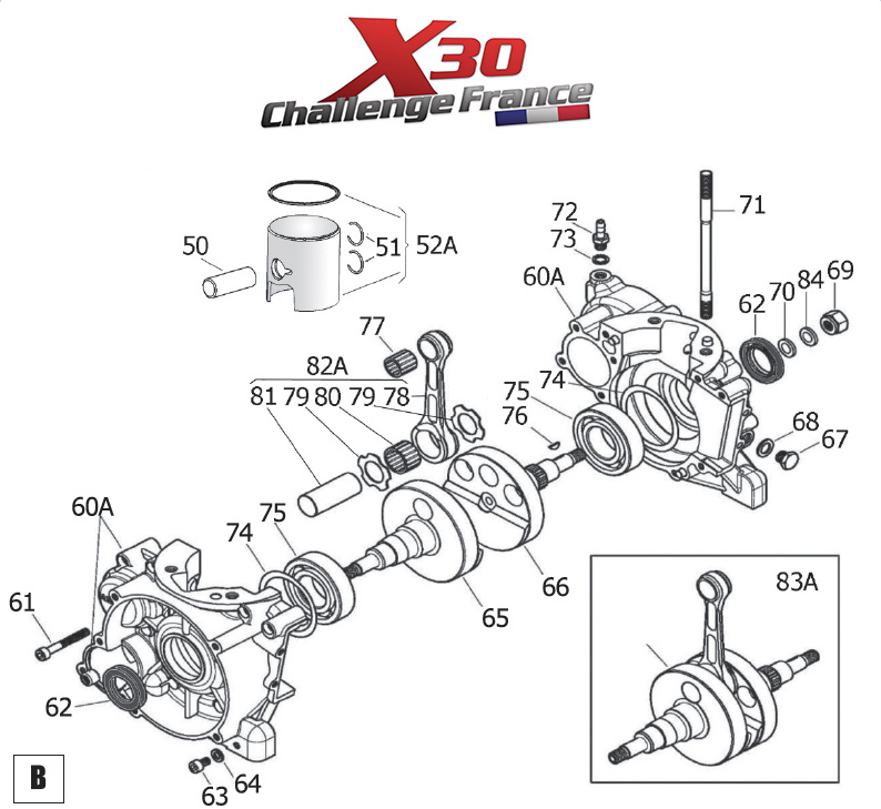 parilla x30 vilebrequin renneskart