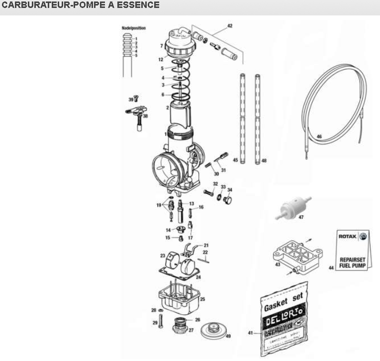 rotax max 125 évo carburateur éclaté renneskart